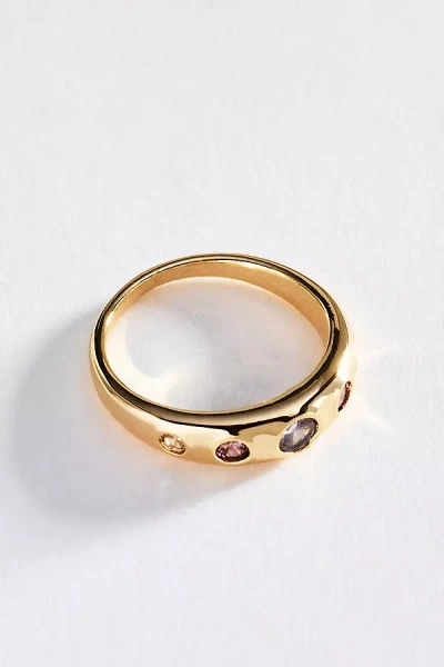 By Anthropologie Multi-crystal Stacking Ring In Gold