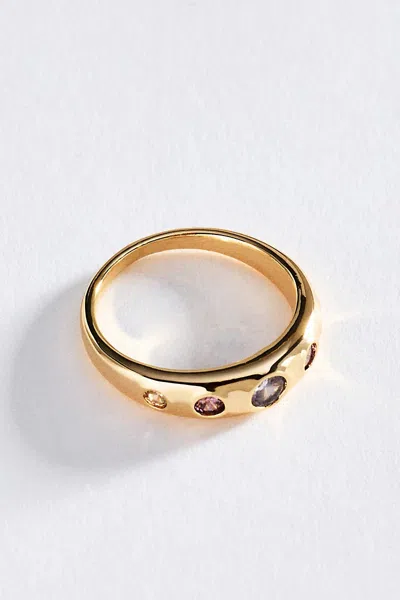 By Anthropologie Multi-crystal Stacking Ring In Silver