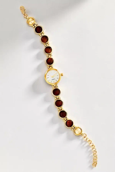 By Anthropologie Multi-stone Cateye Watch In Gold