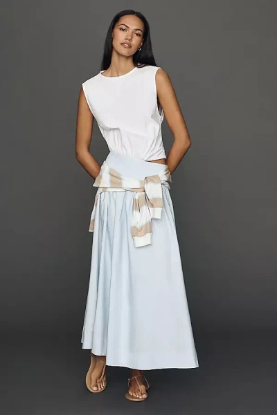 By Anthropologie Muscle Tank Twofer Dress In White