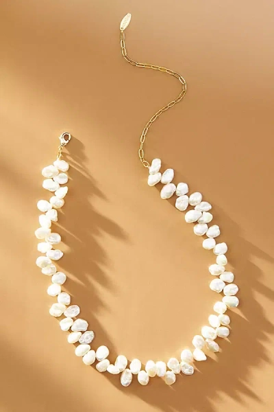 By Anthropologie Natural Pearl Necklace In Gold