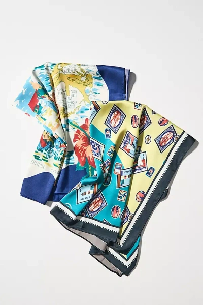 By Anthropologie Nautical Hair Scarves, Set Of 2 In Green