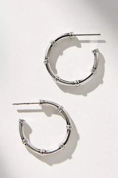 By Anthropologie Nautical Knot Hoop Earrings In Silver