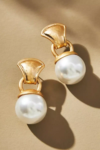 By Anthropologie Nautical Pearl Drop Earrings In White