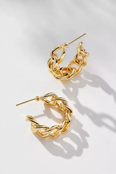 By Anthropologie Nautical Rope Hoop Earrings In Gold