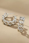 By Anthropologie Nautical Rope Hoop Earrings In Silver