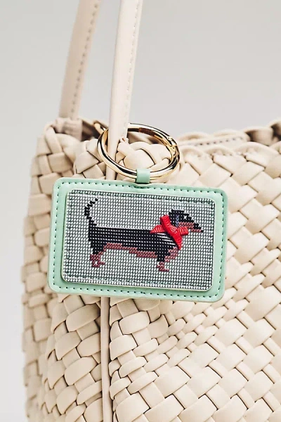 By Anthropologie Needlepoint Dog Bag Charm In Green