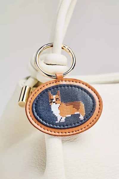 By Anthropologie Needlepoint Dog Bag Charm In Metallic