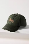 By Anthropologie Needlepoint Icon Waxed Canvas Baseball Cap In Green