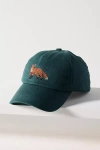 By Anthropologie Needlepoint Icon Waxed Canvas Baseball Cap In Green
