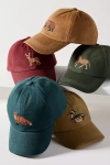 By Anthropologie Needlepoint Icon Waxed Canvas Baseball Cap In Sand