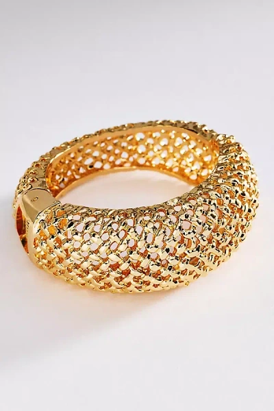 By Anthropologie Netted Hinge Bangle In Gold