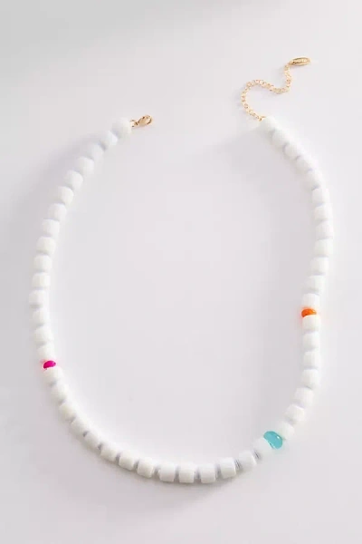 By Anthropologie Neutral Beaded Necklace In Transparent