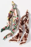By Anthropologie Neutral Patterned Hair Scarves, Set Of 2