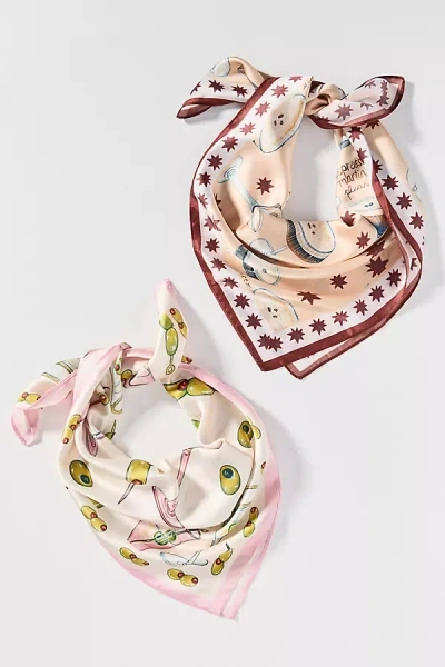 By Anthropologie Nikki Ackerman X Anthropologie Hair Scarves, Set Of 2 In Pink