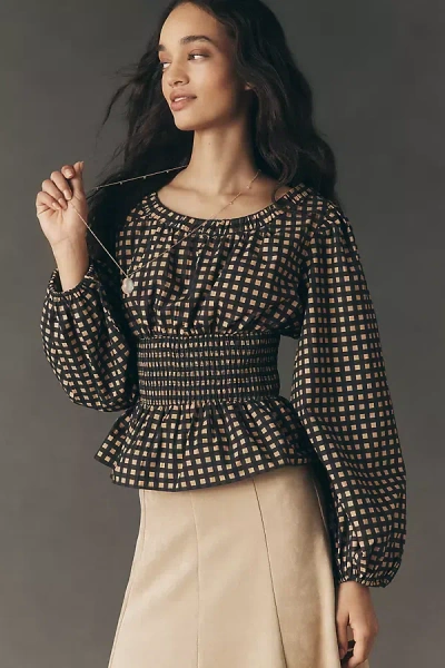 By Anthropologie Novelty Waisted Tank Top In Black