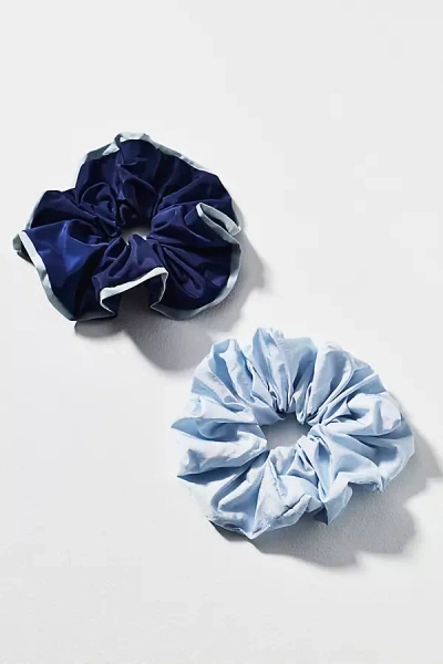 By Anthropologie Nylon Scrunchies, Set Of 2 In Blue