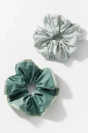 By Anthropologie Nylon Scrunchies, Set Of 2 In Green