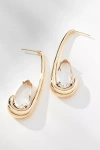 By Anthropologie Oblong Crystal Drop Earrings In Gold