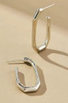 By Anthropologie Octagon Oval Hoop Earrings In Silver