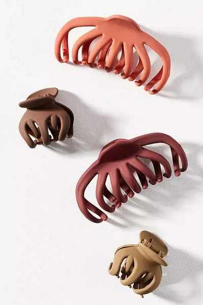 By Anthropologie Octopus Hair Claw Clips, Set Of 4 In Pink