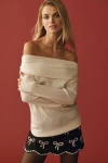 By Anthropologie Off-shoulder Wool Cashmere Sweater In White