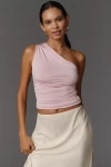 By Anthropologie One-shoulder Fitted Top In Purple