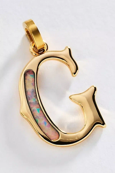 By Anthropologie Opal Pendant Initial Charm In Gold