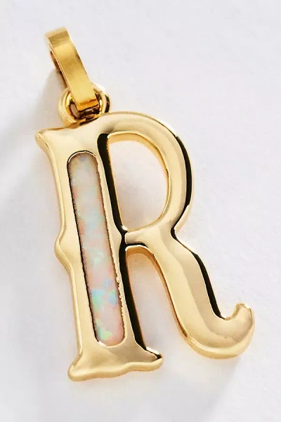 By Anthropologie Opal Pendant Initial Charm In Gold