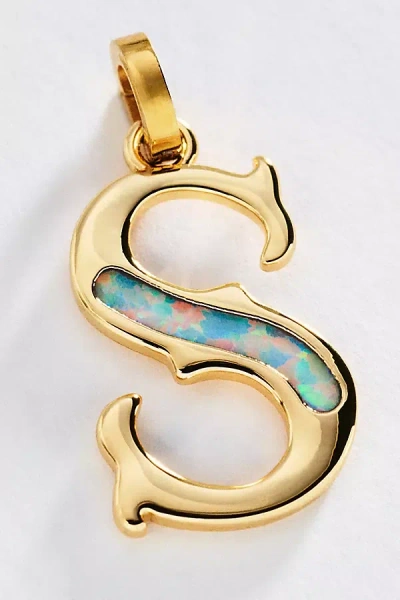 By Anthropologie Opal Pendant Initial Charm In Gold