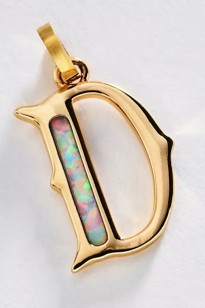 By Anthropologie Opal Pendant Initial Charm In Gold