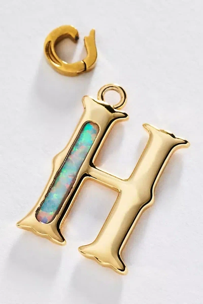 By Anthropologie Opal Pendant Initial Charm In Gold