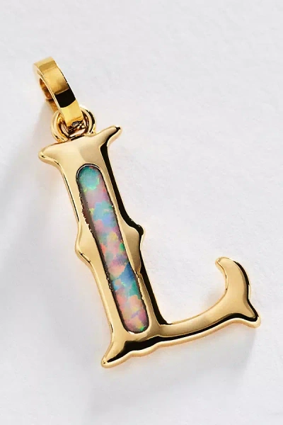 By Anthropologie Opal Pendant Initial Charm In Gold