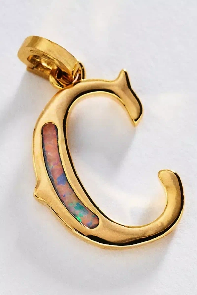 By Anthropologie Opal Pendant Initial Charm In Gold