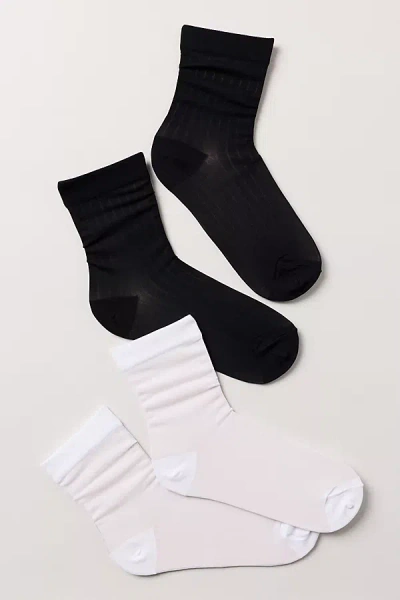 By Anthropologie Opaque Socks, Set Of 2 In Black