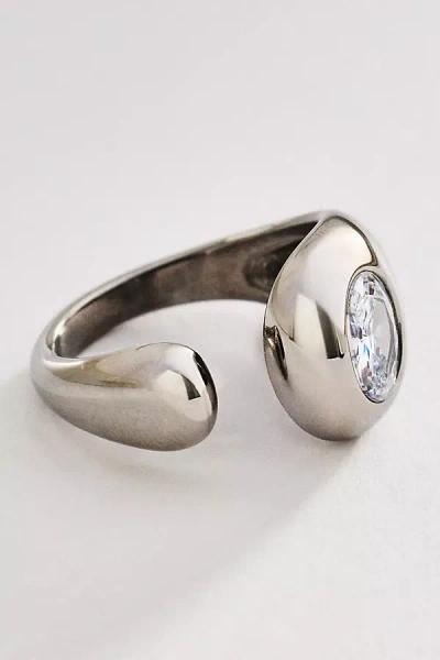 By Anthropologie Open Bezel Ring In Silver