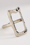 By Anthropologie Open Rectangle Adjustable Ring In Red