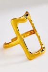 By Anthropologie Open Rectangle Adjustable Ring In White