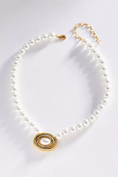 By Anthropologie Orbital Pearl Necklace In White