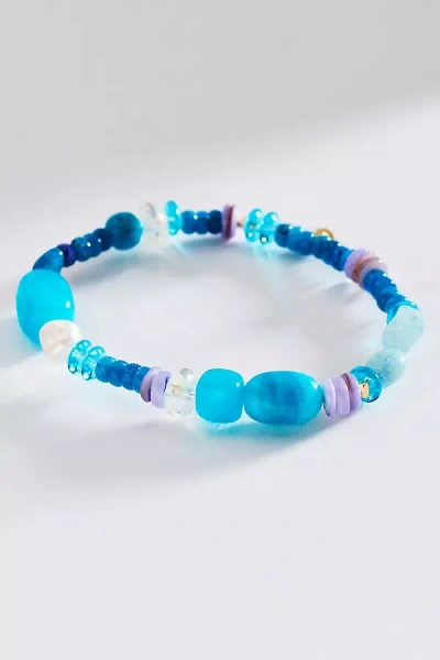 By Anthropologie Organic Beaded Bracelet In Blue