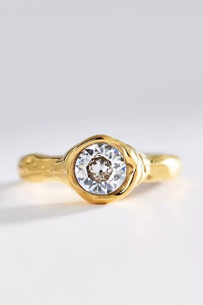 By Anthropologie Organic Bezel Cocktail Ring In Gold