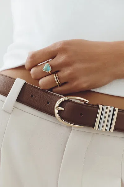 By Anthropologie Organic Bezel Crystal Ring In Brown