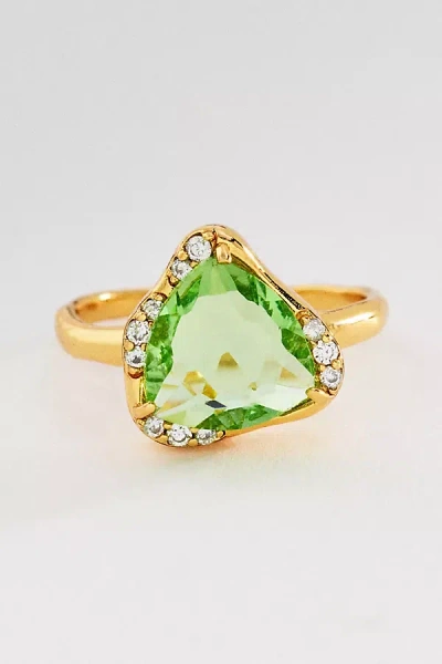 By Anthropologie Organic Bezel Crystal Ring In Gold