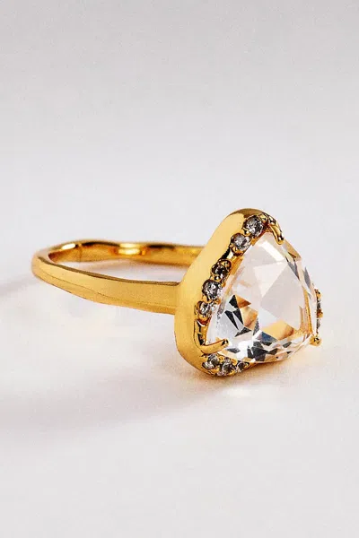 By Anthropologie Organic Bezel Crystal Ring In Silver