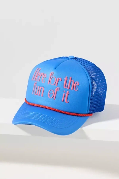 By Anthropologie Outdoorsy Conversational Trucker Hat In Blue