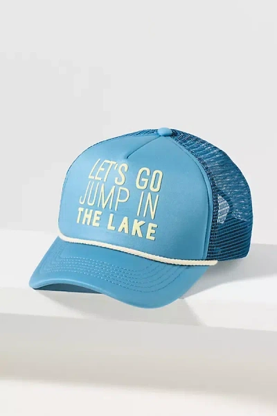By Anthropologie Outdoorsy Conversational Trucker Hat In Blue