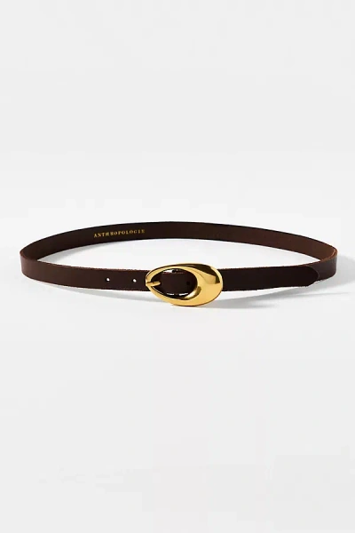 By Anthropologie Oval Bubble Buckle Belt In Brown
