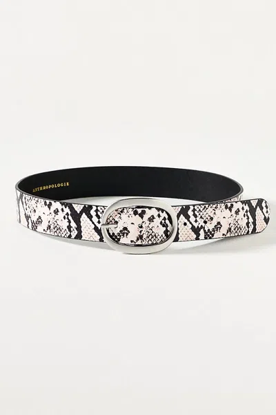 By Anthropologie Oval Buckle Belt In Neutral
