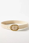 By Anthropologie Oval Buckle Belt In Beige