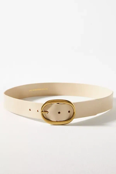 By Anthropologie Oval Buckle Belt In Beige